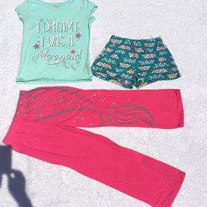 Cat & Jack pajama set wit shorts, pants and top.